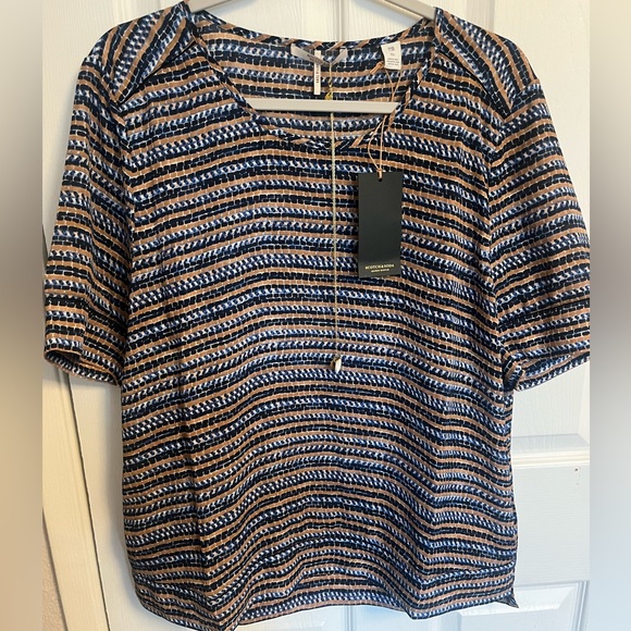 Scotch & Soda Printed Ladder Detail Top in Combo R, Blue and Coral XL - Picture 8 of 10